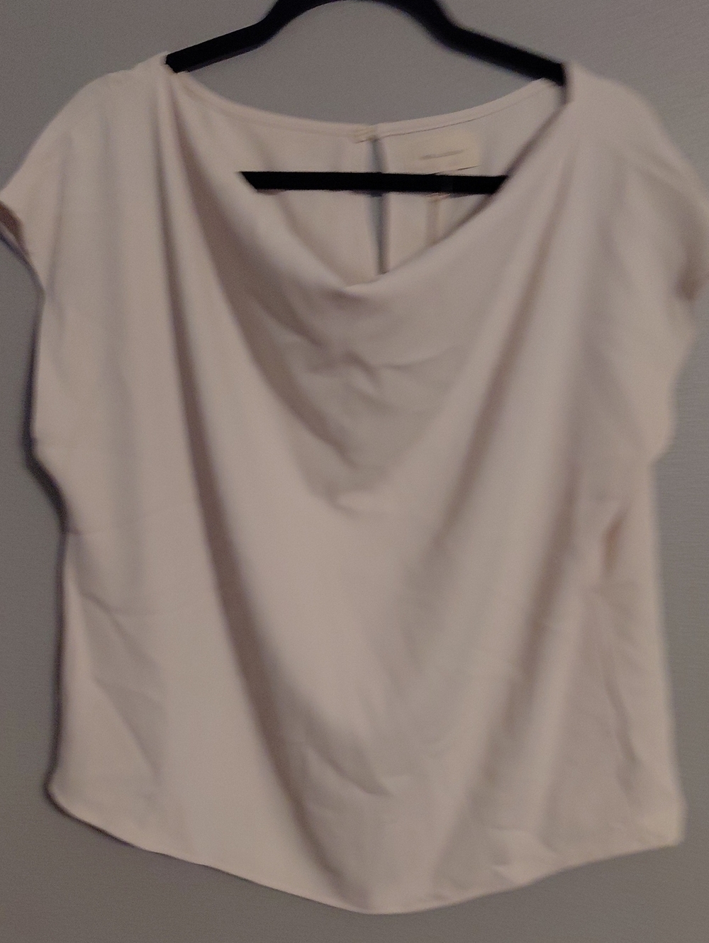 MELLODAY Cream Cowl Neck Cap Sleeve Blouse